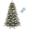 imageYITAHOME 65ft Prelit Aspen Fir Christmas Tree with Remote Control CrystalDecorated Prelit Christmas Tree with 900 PEampampPVC Mixed Branch Tips 11 LightingModes GreenGreen With Partially Flocked Tips