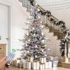 imageYITAHOME 65ft Prelit Aspen Fir Christmas Tree with Remote Control CrystalDecorated Prelit Christmas Tree with 900 PEampampPVC Mixed Branch Tips 11 LightingModes GreenWhite