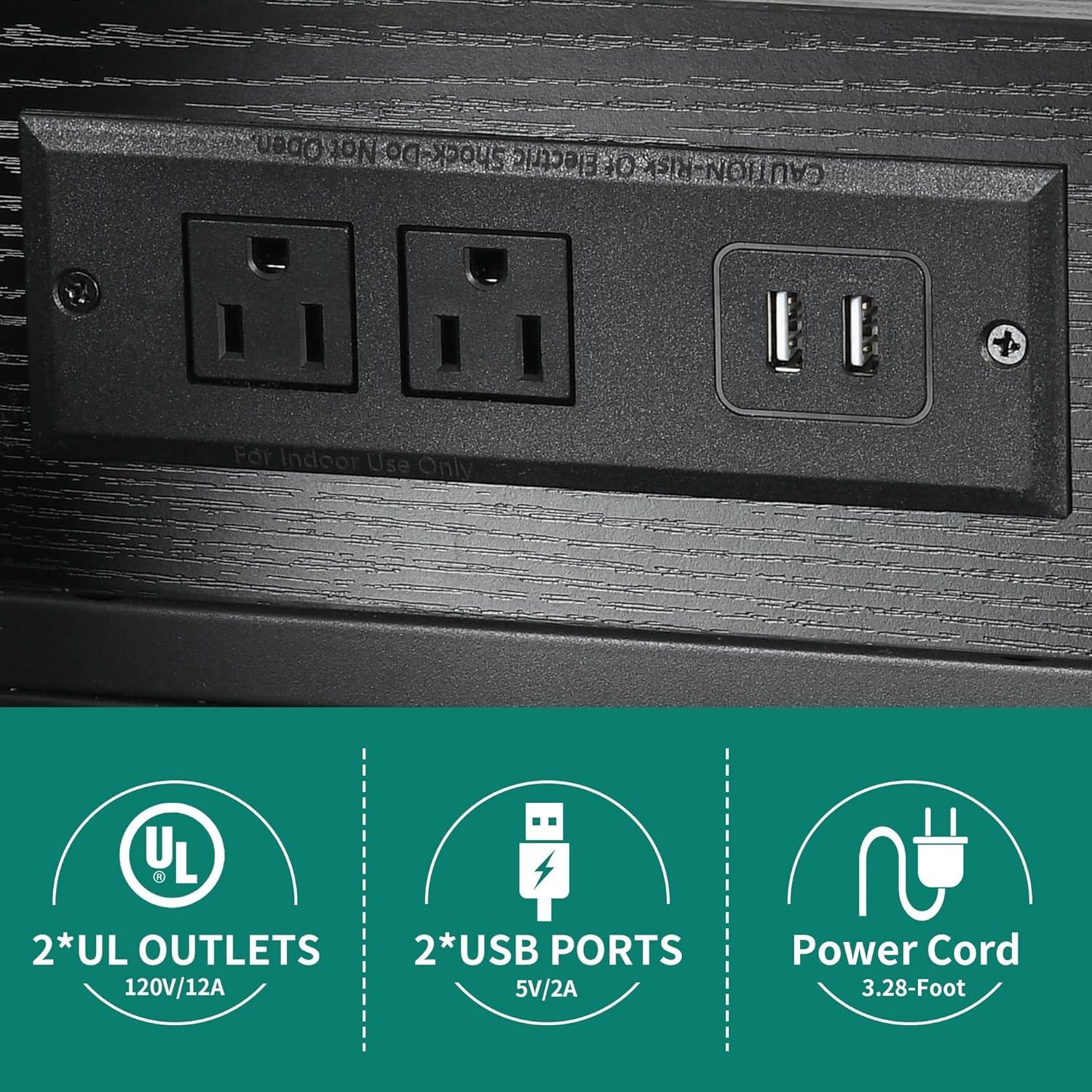 imageYITAHOME Corner Wine Cabinet with Power Outlets ampamp LED Lights Corner Bar Cabinet with Glass Holder Liquor Bar Rack Cabinet for Living Room Dining Room Kitchen Metal BlackMetal Black