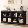 imageYITAHOME 8 Cube Storage Organizer Bookshelf Horizontal Bookshelf Farmhouse Cubby Bookcase for Living Room Bedroom Home Office BlackBlack