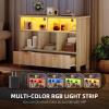 imageYITAHOME 8 Cube Storage Organizer Bookshelf Horizontal Bookshelf Farmhouse Cubby Bookcase for Living Room Bedroom Home Office BlackWood