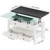 imageYITAHOME Coffee Table Lift Top 4 in 1 MultiFunction Convertible Coffee Table with Drawers and Hidden Compartment Converts to Dining Table for Living Room Home Office Black TopBlack Top