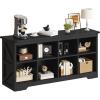 imageYITAHOME 8 Cube Storage Organizer Bookshelf Horizontal Bookshelf Farmhouse Cubby Bookcase for Living Room Bedroom Home Office BlackBlack