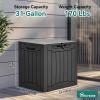 imageYITAHOME 120 Gallon Resin Deck Box Large Outdoor Storage Box for Patio Cushions Garden Tools Pool Supplies Lockable Easy With Tool Assembly Extra Seat or Table BlackBlack