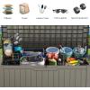 imageYITAHOME 120 Gallon Resin Deck Box Large Outdoor Storage Box for Patio Cushions Garden Tools Pool Supplies Lockable Easy With Tool Assembly Extra Seat or Table BlackTaupe