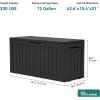 imageYITAHOME 120 Gallon Resin Deck Box Large Outdoor Storage Box for Patio Cushions Garden Tools Pool Supplies Lockable Easy With Tool Assembly Extra Seat or Table BlackBlack
