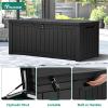 imageYITAHOME 120 Gallon Resin Deck Box Large Outdoor Storage Box for Patio Cushions Garden Tools Pool Supplies Lockable Easy With Tool Assembly Extra Seat or Table BlackBlack