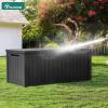 imageYITAHOME 120 Gallon Resin Deck Box Large Outdoor Storage Box for Patio Cushions Garden Tools Pool Supplies Lockable Easy With Tool Assembly Extra Seat or Table BlackBlack