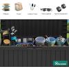 imageYITAHOME 120 Gallon Resin Deck Box Large Outdoor Storage Box for Patio Cushions Garden Tools Pool Supplies Lockable Easy With Tool Assembly Extra Seat or Table BlackBlack