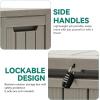 imageYITAHOME 120 Gallon Resin Deck Box Large Outdoor Storage Box for Patio Cushions Garden Tools Pool Supplies Lockable Easy With Tool Assembly Extra Seat or Table BlackTaupe