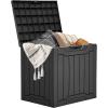imageYITAHOME 120 Gallon Resin Deck Box Large Outdoor Storage Box for Patio Cushions Garden Tools Pool Supplies Lockable Easy With Tool Assembly Extra Seat or Table BlackBlack