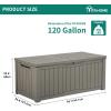 imageYITAHOME 120 Gallon Resin Deck Box Large Outdoor Storage Box for Patio Cushions Garden Tools Pool Supplies Lockable Easy With Tool Assembly Extra Seat or Table BlackTaupe