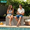 imageYITAHOME 120 Gallon Resin Deck Box Large Outdoor Storage Box for Patio Cushions Garden Tools Pool Supplies Lockable Easy With Tool Assembly Extra Seat or Table BlackTaupe