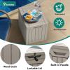 imageYITAHOME 120 Gallon Resin Deck Box Large Outdoor Storage Box for Patio Cushions Garden Tools Pool Supplies Lockable Easy With Tool Assembly Extra Seat or Table BlackTaupe