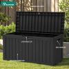 imageYITAHOME 120 Gallon Resin Deck Box Large Outdoor Storage Box for Patio Cushions Garden Tools Pool Supplies Lockable Easy With Tool Assembly Extra Seat or Table BlackBlack
