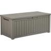imageYITAHOME 120 Gallon Resin Deck Box Large Outdoor Storage Box for Patio Cushions Garden Tools Pool Supplies Lockable Easy With Tool Assembly Extra Seat or Table BlackTaupe
