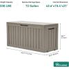 imageYITAHOME 120 Gallon Resin Deck Box Large Outdoor Storage Box for Patio Cushions Garden Tools Pool Supplies Lockable Easy With Tool Assembly Extra Seat or Table BlackTaupe
