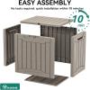 imageYITAHOME 120 Gallon Resin Deck Box Large Outdoor Storage Box for Patio Cushions Garden Tools Pool Supplies Lockable Easy With Tool Assembly Extra Seat or Table BlackTaupe
