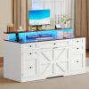 imageYITAHOME Computer Desk Stool Set with 5 Drawers Office Desk with Power Outlets ampamp LED Lights Farmhouse Wood Desks Home Office Desks with Storage Cabinet ampamp Monitor Stand for Work Study Antique WhiteAntique White