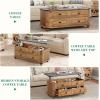 imageYITAHOME Lift Top Coffee Table with Storage 2 Drawers Square Coffee Tables for Living Room Farmhouse Coffee Table with Large Hidden Storage Compartment Brown