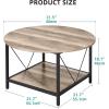 imageYITAHOME Round Coffee Table 2Tier Glass Coffee Tables with Storage MultiPurpose Modern Center Table or Cocktail Table for Living Room Office Lounge WalnutWhite Oak