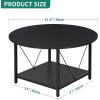 imageYITAHOME Round Coffee Table 2Tier Glass Coffee Tables with Storage MultiPurpose Modern Center Table or Cocktail Table for Living Room Office Lounge WalnutBlack