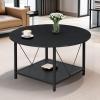 imageYITAHOME Round Coffee Table 2Tier Glass Coffee Tables with Storage MultiPurpose Modern Center Table or Cocktail Table for Living Room Office Lounge WalnutBlack