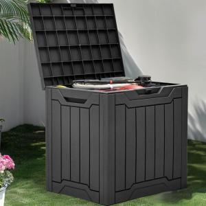 imageYITAHOME 120 Gallon Resin Deck Box Large Outdoor Storage Box for Patio Cushions Garden Tools Pool Supplies Lockable Easy With Tool Assembly Extra Seat or Table BlackBlack