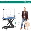 imageYITAHOME 49 Professional Electric Dog Grooming Table for Large Dog at Home Heavy Duty Foldable Pet Dog Grooming Station wAdjustable Arm Dog Grooming Stand Table wWheels 3 Nooses Tool OrganizerBlue