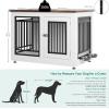 imageYITAHOME 776 Large Corner Dog Crate Furniture for 2 Dogs Steel Frame Cage with Double Doors amp Bowls amp 3 Doors Double Dog Crate Furniture TV Stand for Medium Large Dogs BrownWhite