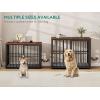 imageYITAHOME 776 Large Corner Dog Crate Furniture for 2 Dogs Steel Frame Cage with Double Doors amp Bowls amp 3 Doors Double Dog Crate Furniture TV Stand for Medium Large Dogs BrownBrown