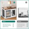 imageYITAHOME 776 Large Corner Dog Crate Furniture for 2 Dogs Steel Frame Cage with Double Doors amp Bowls amp 3 Doors Double Dog Crate Furniture TV Stand for Medium Large Dogs BrownWhite