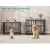 imageYITAHOME 776 Large Corner Dog Crate Furniture for 2 Dogs Steel Frame Cage with Double Doors amp Bowls amp 3 Doors Double Dog Crate Furniture TV Stand for Medium Large Dogs BrownGray