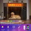 imageYITAHOME Corner Dog Crate Furniture with LED Light amp Power Outlets 52 Inch Heavy Duty Dogs Kennel with 360 Dog Bowl Decorative Indoor End Table Cage for Large Medium Dogs Rustic BrownRustic Brown