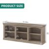 imageYITAHOME Farmhouse TV Stand with Cord Management for 7580 Inch TV Entertainment Center with Adjustable Shelf amp Open Storage 70 TV Console Table for Living Room BlackWashed Grey