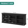 imageYITAHOME Farmhouse TV Stand with Cord Management for 7580 Inch TV Entertainment Center with Adjustable Shelf amp Open Storage 70 TV Console Table for Living Room BlackBlack
