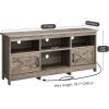 imageYITAHOME TV Stand for 807570 Inch TVs with LED Lights Farmhouse Entertainment Center with Storage Cabinets Open Shelves amp Adjustable Shelf for Living Room BlackWashed Gray
