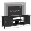 imageYITAHOME TV Stand with LED Lights amp Charging Station Farmhouse Entertainment Center with Storage Cabinets amp Shelves CrossPattern Doors Fits TVs up to 70 TV Consoles for Living Room BlackBlack