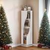 imageYITAHOME 5Tier Corner Shelf 708 Tall Modern Free Standing Corner Bookshelf 5 Shelf Display Corner Bookcase and BookshelvesWooden Open Storage Book Shelves for Living Room Home Office BlackWhite