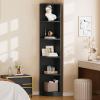 imageYITAHOME 5Tier Corner Shelf 708 Tall Modern Free Standing Corner Bookshelf 5 Shelf Display Corner Bookcase and BookshelvesWooden Open Storage Book Shelves for Living Room Home Office BlackBlack