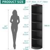 imageYITAHOME 5Tier Corner Shelf 708 Tall Modern Free Standing Corner Bookshelf 5 Shelf Display Corner Bookcase and BookshelvesWooden Open Storage Book Shelves for Living Room Home Office BlackBlack