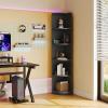imageYITAHOME 5Tier Corner Shelf 708 Tall Modern Free Standing Corner Bookshelf 5 Shelf Display Corner Bookcase and BookshelvesWooden Open Storage Book Shelves for Living Room Home Office BlackBlack