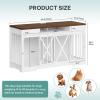 imageYITAHOME 60 Wooden Dog Crate Furniture with Removable Divider amp Storage Drawers Double Door Kennel with Locks for Medium and Large Dogs MultiFunctional Dog Crate End Table for Indoor use GreyWhite  Walnut