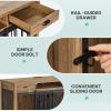imageYITAHOME 60 Wooden Dog Crate Furniture with Removable Divider amp Storage Drawers Double Door Kennel with Locks for Medium and Large Dogs MultiFunctional Dog Crate End Table for Indoor use GreyBrown