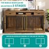 imageYITAHOME 60 Wooden Dog Crate Furniture with Removable Divider amp Storage Drawers Double Door Kennel with Locks for Medium and Large Dogs MultiFunctional Dog Crate End Table for Indoor use GreyBrown