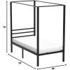 imageYITAHOME Canopy Bed Frame Metal Four Posters 14 Inch Platform with Builtin Headboard Strong Metal Slat Mattress Support No Box Spring Needed Black Queen SizeBlack