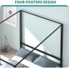 imageYITAHOME Canopy Bed Frame Metal Four Posters 14 Inch Platform with Builtin Headboard Strong Metal Slat Mattress Support No Box Spring Needed Black Queen SizeBronze Black