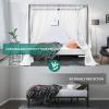 imageYITAHOME Canopy Bed Frame Metal Four Posters 14 Inch Platform with Builtin Headboard Strong Metal Slat Mattress Support No Box Spring Needed Black Queen SizeBlack