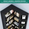 imageYITAHOME Corner Bookshelf and Bookcase with LED Light Black Bookshelf 6 Tier Corner Shelf LShaped Bookcase Storage Display Shelf for Home Office Living Room Bedroom BlackWhite