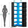 imageYITAHOME Corner Bookshelf and Bookcase with LED Light Black Bookshelf 6 Tier Corner Shelf LShaped Bookcase Storage Display Shelf for Home Office Living Room Bedroom BlackWhite